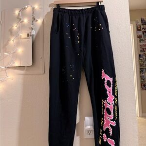 Sp5der Spider Worldwide Black Pink Sweatpants